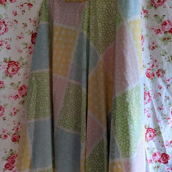 Handmade Vintage Pastel Floral Sheet Circle Skirt - Picture 1 of 5